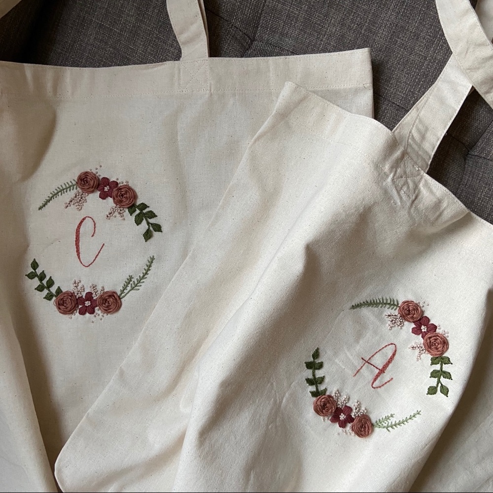 🍉CUSTOMIZED Hand Embroidered Tote Bag - Picture 4 of 16